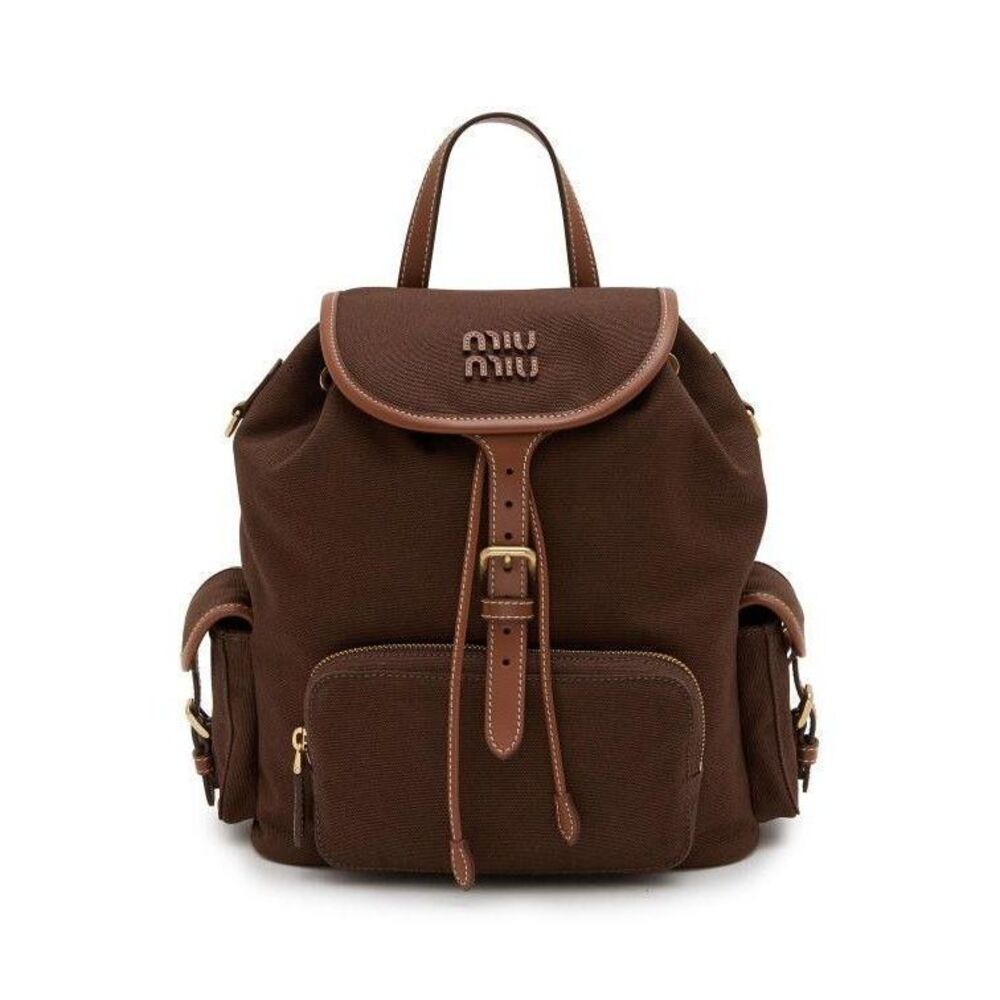 Canvas And Leather Medium Backpack